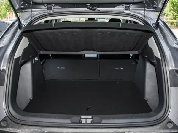 Detailed close-up picture of the BYD Yuan Plus electric car trunk with lots of trunk space.